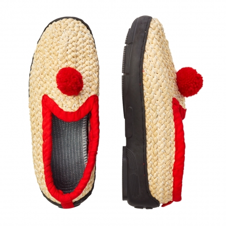 Strohschuh Maisstroh hell, ROT