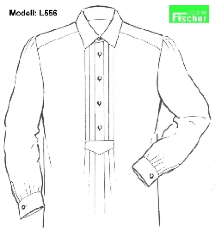Trachtenhemd L 556 (mit Liegekragen) weiss
