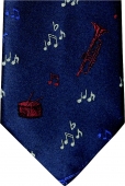 Krawatte Noten/Instrumente 57 dunkel-blau