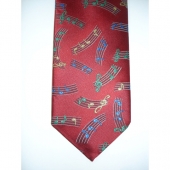 Krawatte K-2002 Notenwirbel rot
